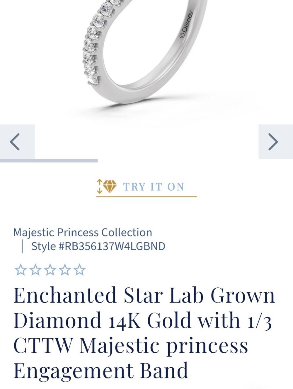 Enchanted Star Lab Grown Diamond 14K with 1/3 CTTW Majestic princess Engage - Picture 3 of 9